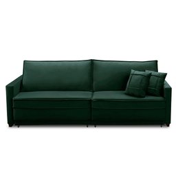Sofá Cama Retrátil e Reclinável 2,50m com Molas Karen Veludo Verde Adonai Estofados - 5