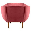 Ver imagem 3 de Poltrona Decorativa Veludo Rosa Base Madeira Castanho