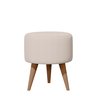 Banqueta Redonda Suede Bege Claro Puff Estofado Pé Palito Resistente Puf Decorativo - 2