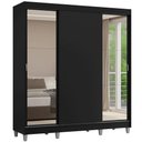 Ver imagem 3 de Guarda-Roupa Casal com Pés 3 Portas de Correr com Espelhos Reno Madesa