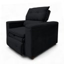 Ver imagem 4 de Poltrona Reclinável Retrátil Onix Suede Confortável Preto Loja Sheep