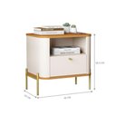 Ver imagem 3 de Conjunto de Mesa de Cabeceira Brisa 1 Gaveta MDF Off White Nature Bechara Móveis