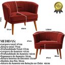 Ver imagem 2 de Conjunto 2 Poltronas Estofada para Sala de Estar Aconchegante Tecido Veludo Pés de Madeira