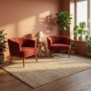 Ver imagem 1 de Conjunto 2 Poltronas Estofada para Sala de Estar Aconchegante Tecido Veludo Pés de Madeira