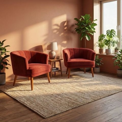 Conjunto 2 Poltronas Estofada para Sala de Estar Aconchegante Tecido Veludo Pés de Madeira