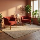 Ver imagem 1 de Conjunto 2 Poltronas Estofada para Sala de Estar Aconchegante Tecido Veludo Pés de Madeira