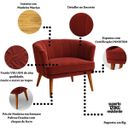 Ver imagem 3 de Conjunto 2 Poltronas Estofada para Sala de Estar Aconchegante Tecido Veludo Pés de Madeira