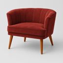 Ver imagem 5 de Conjunto 2 Poltronas Estofada para Sala de Estar Aconchegante Tecido Veludo Pés de Madeira