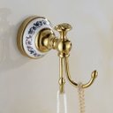Ver imagem 3 de Kit Banheiro Vintage Metal Dourado Ouro Porcelana Luxo 4 Pçs