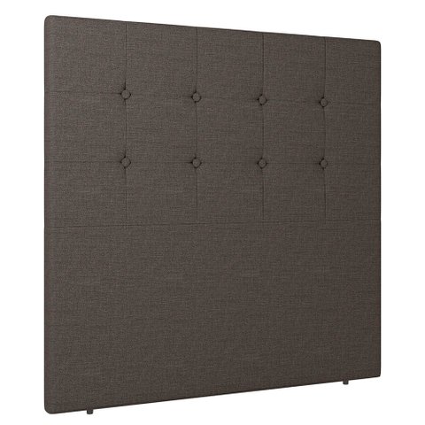 Cabeceira Cama Box Solteiro Luana 90cm Linho Marrom - Desk Design
