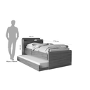 Ver imagem 4 de Bicama Solteiro Bibox com Baú e Gavetas Ônix Camarú Madeirado Robel Móveis