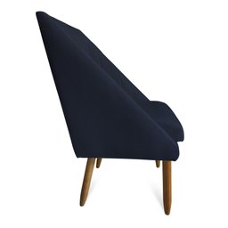 kit 02 Cadeiras Para Sala De Jantar Ana Pés Palito Suede Azul Marinho - D'Classe Decor - 4