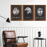 Trio Quadro Leão Águia Lobo Disciplina Foco Execução 40cm Ref3 - 2