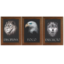 Ver imagem 1 de Trio Quadro Leão Águia Lobo Disciplina Foco Execução 40cm Ref3