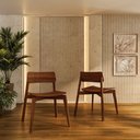 Ver imagem 1 de Conjunto 2 Cadeiras Madeira Maciça 1557ne Nature Sala de Jantar Rústico Escuro Finestra