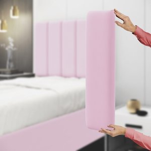 Painel Modulado Nashira 100 / Z-021 Sued Rosa Bebê