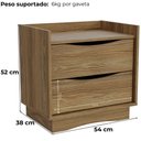 Ver imagem 5 de Kit 02 Mesas de Cabeceira 2 Gavetas 54 Cm M261 Nogueira Kappesberg