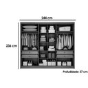 Ver imagem 2 de Guarda Roupa Casal 6 Portas e 4 Gavetas C/ Espelho Rizon/linea Freijo Cumaru C/ Fendi - Novo