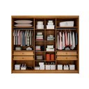 Ver imagem 3 de Guarda Roupa Casal 6 Portas e 4 Gavetas C/ Espelho Rizon/linea Freijo Cumaru C/ Fendi - Novo