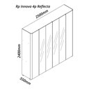 Ver imagem 3 de Guarda Roupa Casal Reflecta Led Innova Off White - Gelius