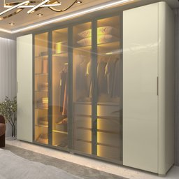 Guarda Roupa Casal Reflecta Led Innova Off White - Gelius - 1