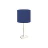 Abajur Mini de Mesa Branco 35cm Cúpula Ø18x15 Cores Diversas Md1088 - Azul Escuro / AZE-03 - 1
