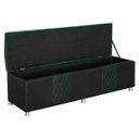 Ver imagem 6 de Kit Quarto Gamer Baú e Painel Fighter Usb 160cm Cama Queen:preto e Verde