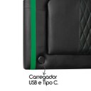 Ver imagem 5 de Kit Quarto Gamer Baú e Painel Fighter Usb 160cm Cama Queen:preto e Verde