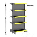 Ver imagem 2 de Gondola Centro 170 Amapa Flex Inicial Preto 10 Bandejas Pe A - Amapá