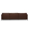 Sofá Decorativo Karine 6 Lugares Sala de Estar 360cm com Chaise Pés em Aço Couro Marrom Chocolate - 4