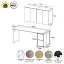 Ver imagem 3 de Mesa Escrivaninha 1,70m Pé Painel C/ 2 Armários Aéreos F5 Cor:preto