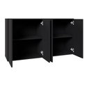 Ver imagem 5 de Mesa Escrivaninha 1,70m Pé Painel C/ 2 Armários Aéreos F5 Cor:preto