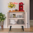 Ver imagem 2 de Buffet Linea 2 Portas Cantinho Café Cozinha Sala Jantar Puxador Concha Off White/cinamomo–rpm