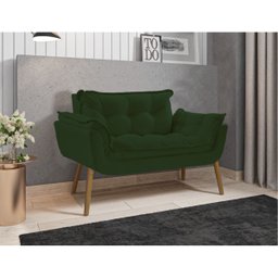 Poltrona Decorativa Sofá Namoradeira 2 Lugares Opalla Verde - 1