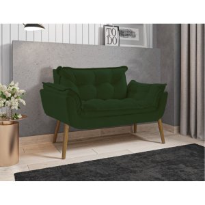 Poltrona Decorativa Sofá Namoradeira 2 Lugares Opalla Verde
