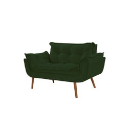 Poltrona Decorativa Sofá Namoradeira 2 Lugares Opalla Verde - 2