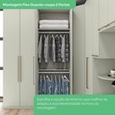 Ver imagem 5 de Guarda-roupa Modulado 80cm 2 Portas com Espelho Cabideiro Multiuso Seletto Henn - Areia Hp