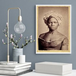 Quadro Decorativo Escrava Dandara Dos Palmares 45x34cm - com Vidro:madeira Branca - 2