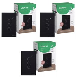 Kit 3 Interruptores Smart Inteligente Touch Wi-fi 3 Teclas Ews 1003 Intelbras - 1