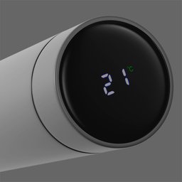 Garrafa Térmica de aço inox com termômetro em LED cinza 500ml - 2