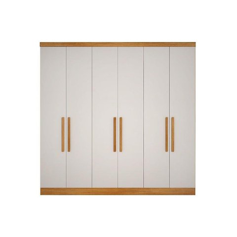 Guarda Roupa Casal 6 Portas e 4 Gavetas Rizon Plus Freijó/FendiOff - Novo Horizonte