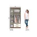 Ver imagem 2 de Guarda Roupa Casal 3 Portas e 2 Gavetas Açaí Da133 Branco - Henn