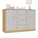 Ver imagem 2 de Cômoda Infantil 125cm 2 Portas e 4 Gavetas Encanto Multimóveis Mp4450 Madeirado/off White