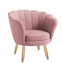 Ver imagem 1 de Poltrona Decorativa Pétala Veludo Rosê Pés Palito