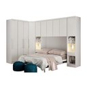 Ver imagem 1 de Quarto Casal Modulado Rizon 6 Peças (1 Armário Ponte 1 Closet 2 Guarda Roupas 2 Complementos)