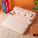 Ver imagem 2 de Sofá Cama Nami 1,88m Xpand Tech Tecido Velourê Bege Cama Inbox