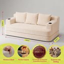 Ver imagem 3 de Sofá Cama Nami 1,88m Xpand Tech Tecido Velourê Bege Cama Inbox