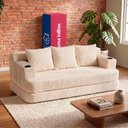 Ver imagem 1 de Sofá Cama Nami 1,88m Xpand Tech Tecido Velourê Bege Cama Inbox