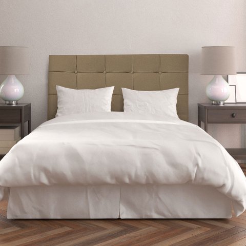 Cabeceira Cama Box Queen 160 Cm Suede Bege Lia - MV Estofados