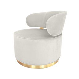 Poltrona Decorativa Florença Base Epóxi Fosco Veludo MQ Decor - Cinza Claro veludo - 1
